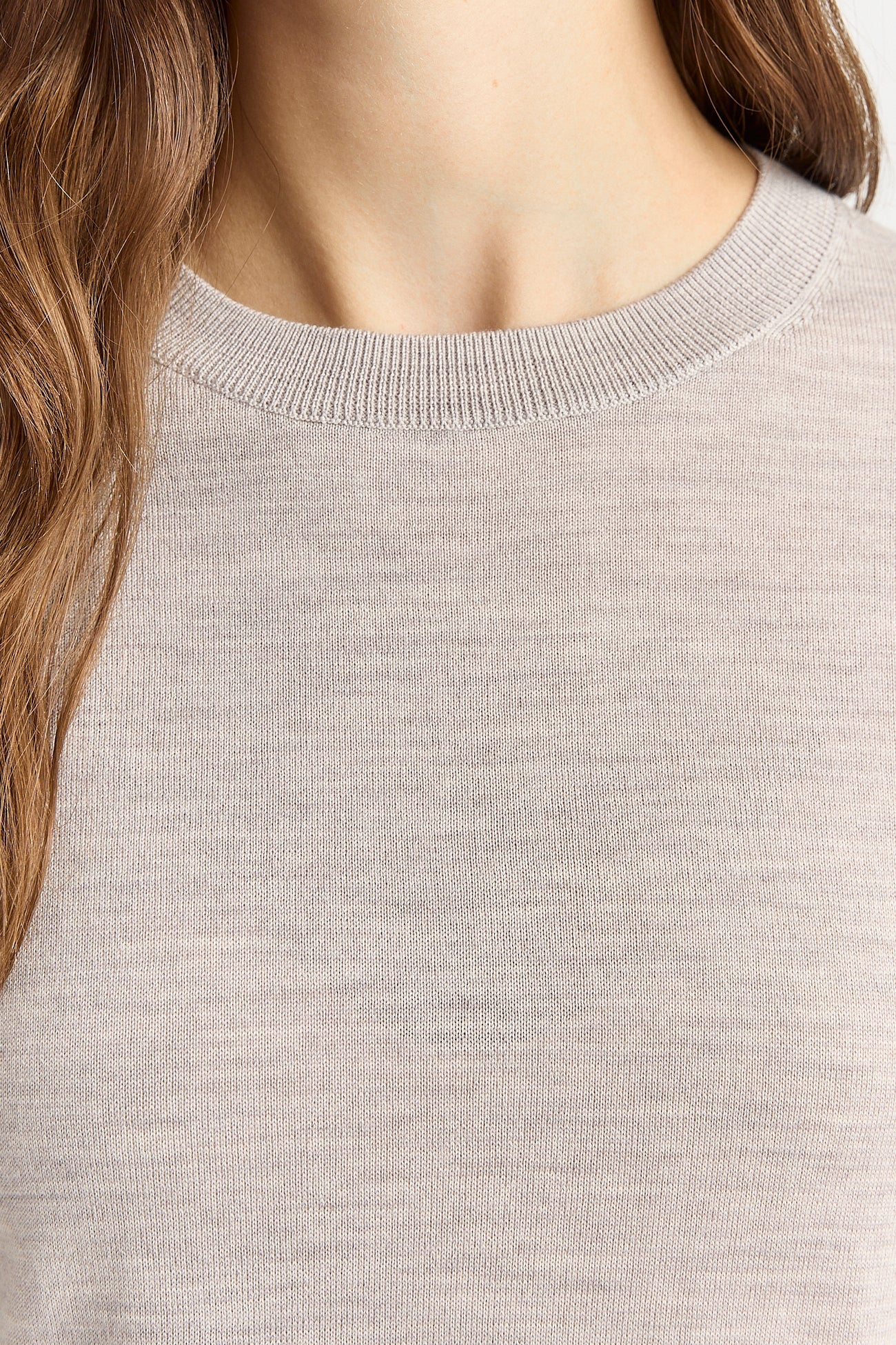 Fine Merino Crew in Light Oat