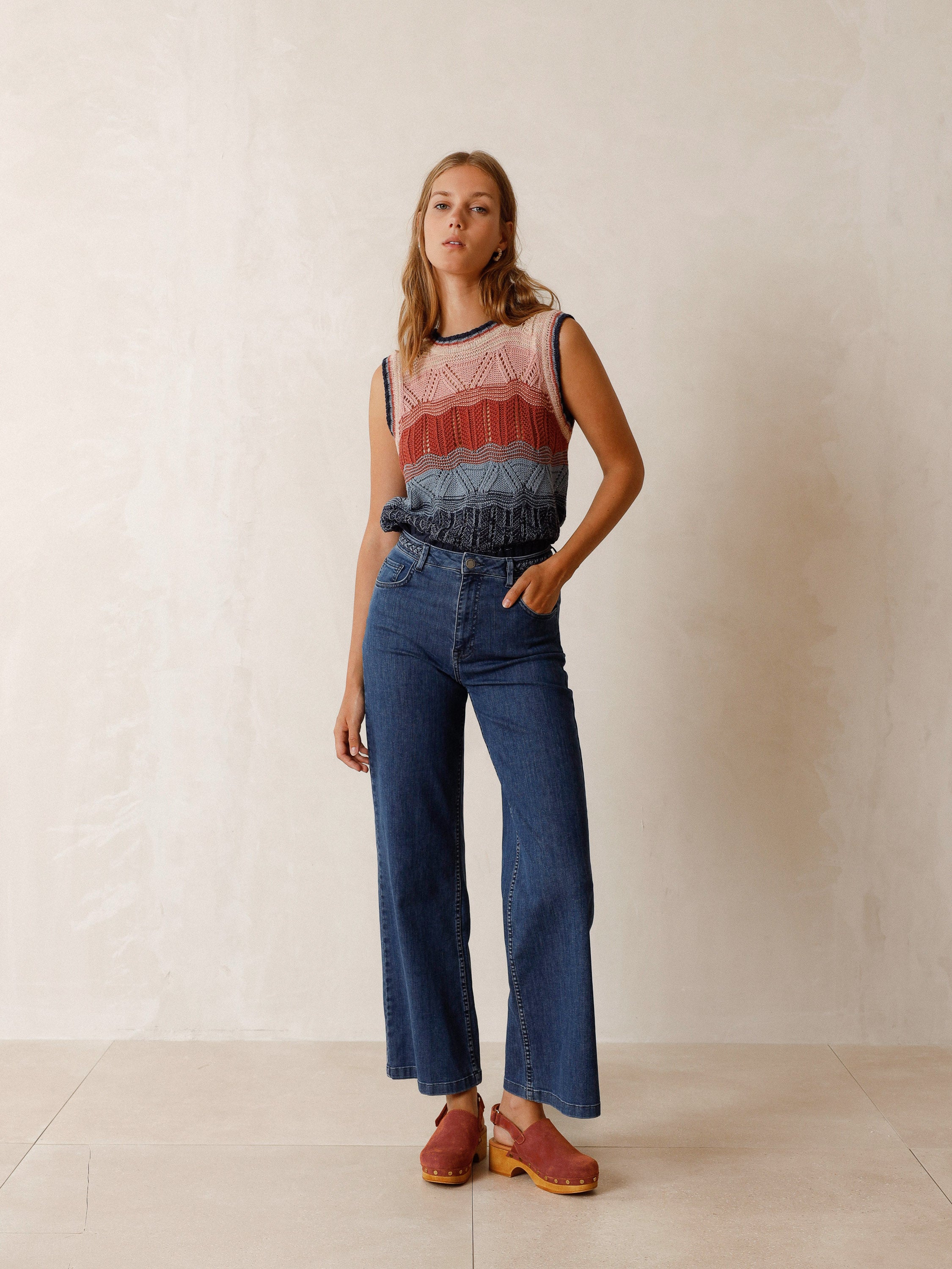 Plaited Belt Jeans