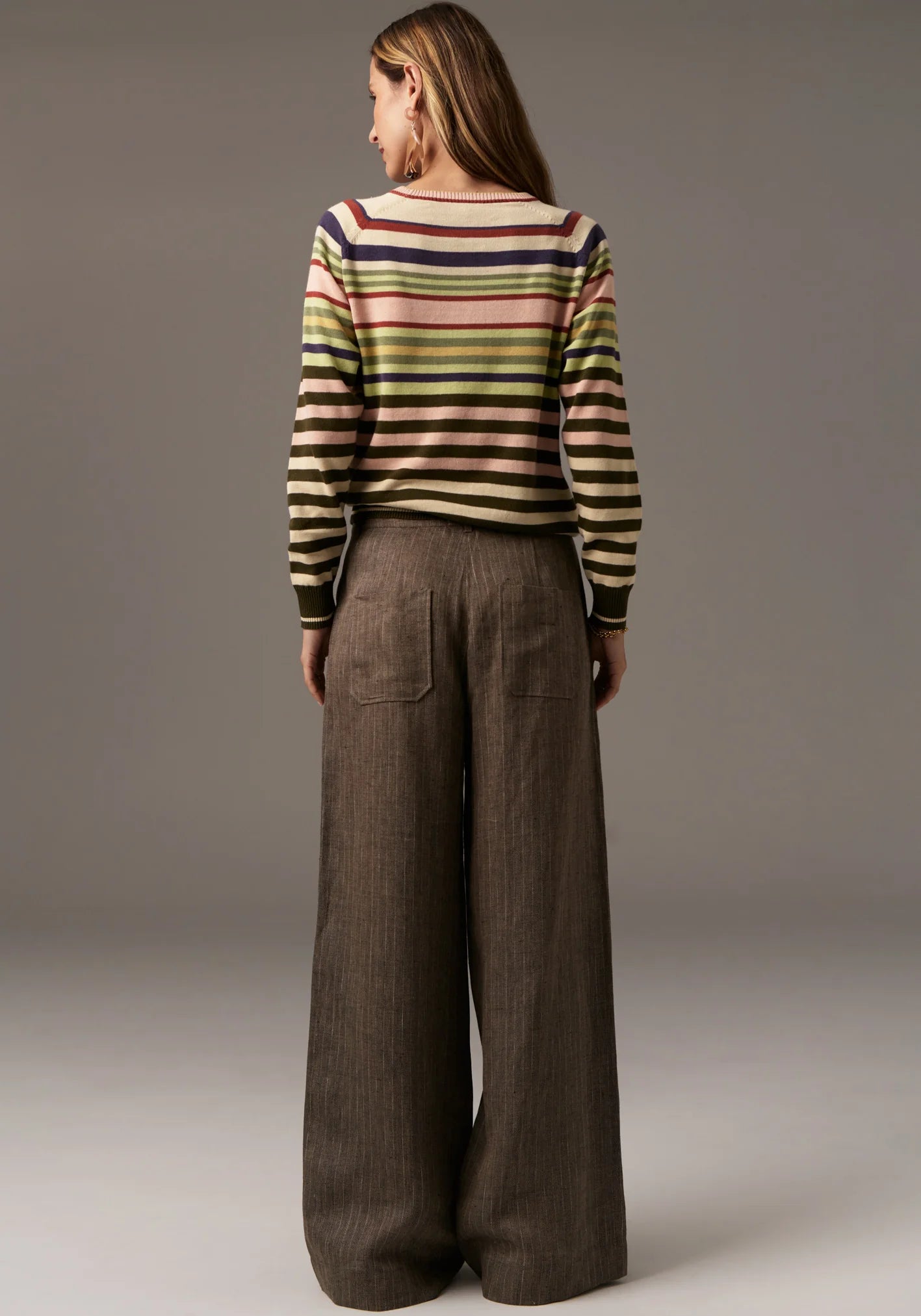 Theo Pinstripe Pants in Khaki Pinstripe
