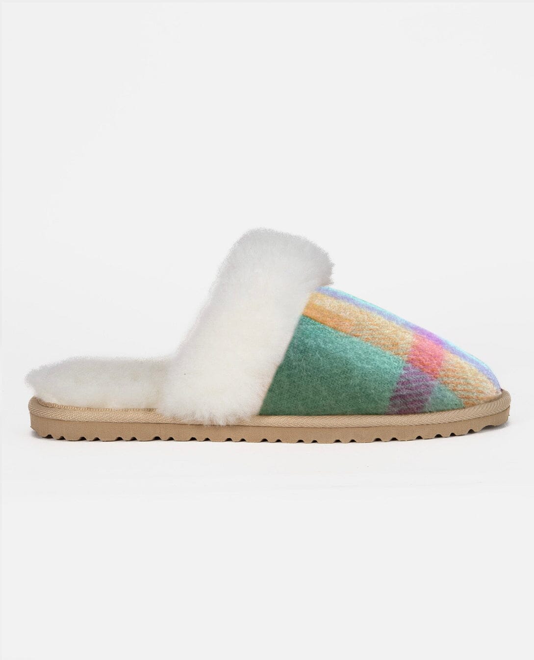 Furmoo goody gum drop tartan slippers