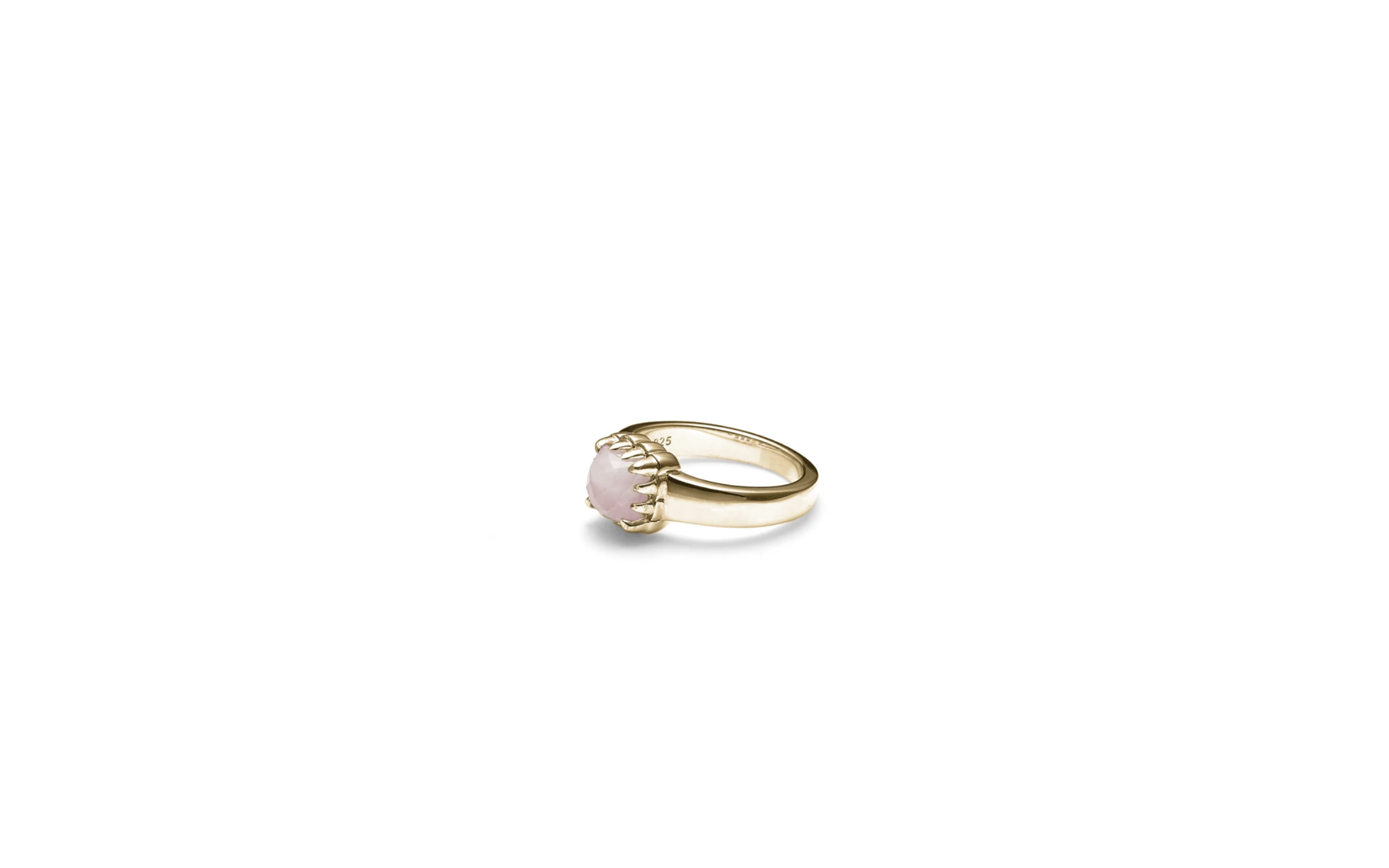 Stolen girlfriends baby claw ring rose quartz gold plated