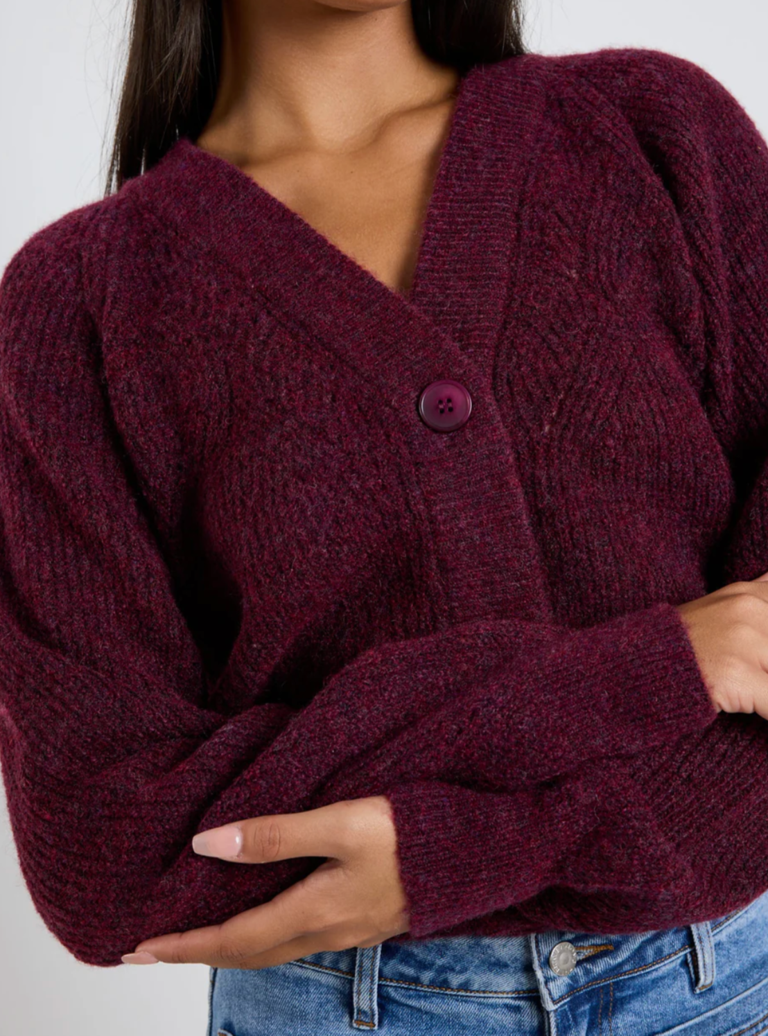 Essence Burgundy Knit Cardigan
