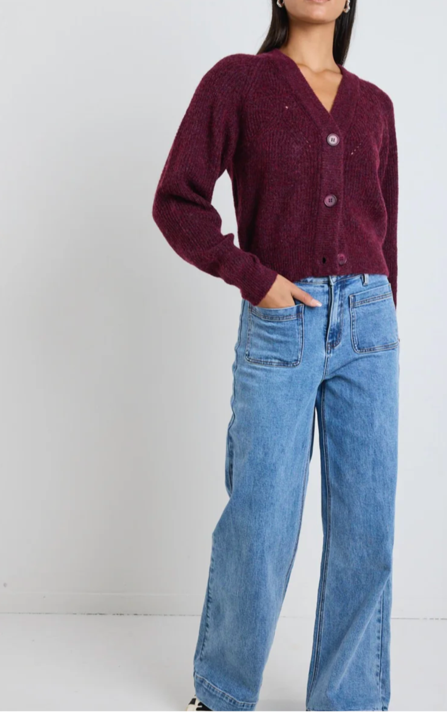 Essence Burgundy Knit Cardigan
