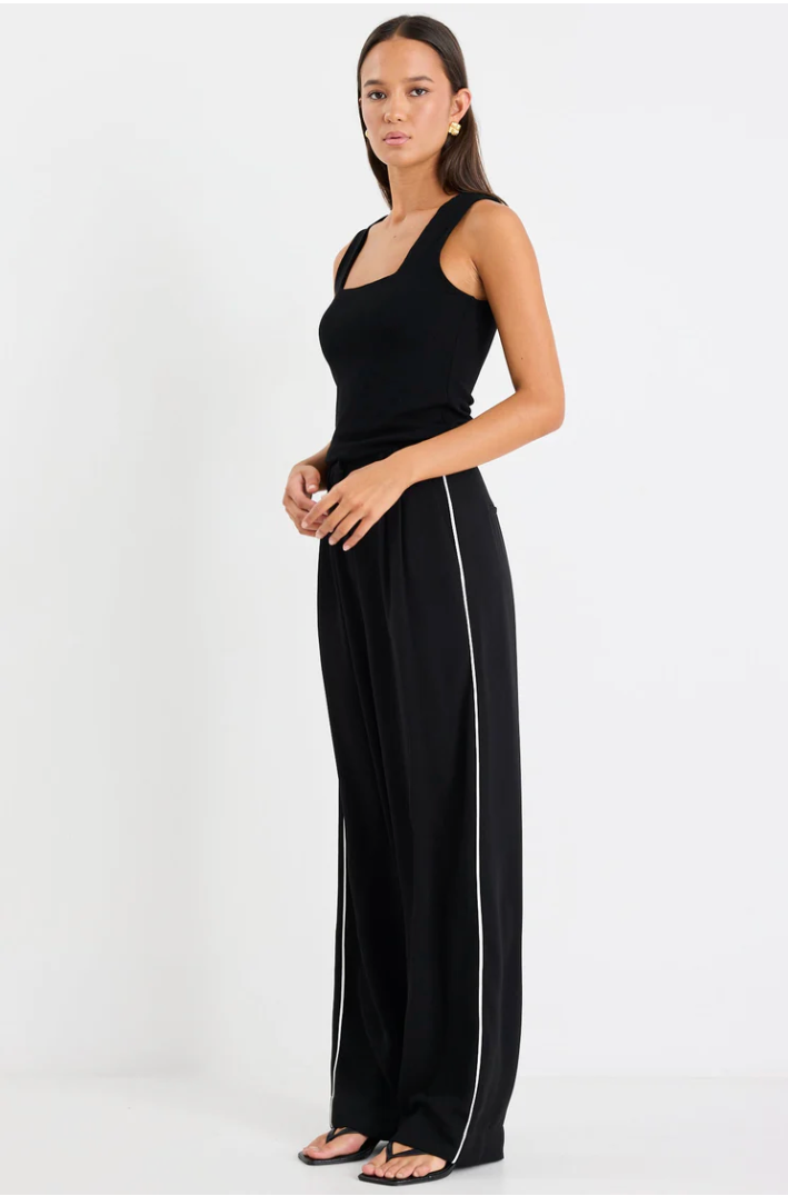 Collective Black Piped Trim Pants