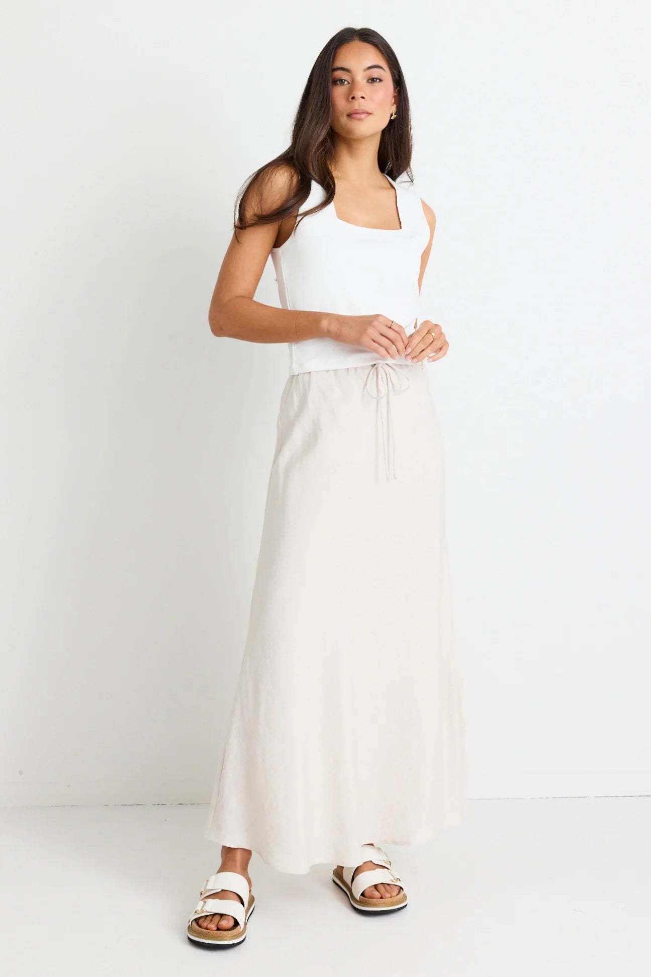 Summit Tie Waist Maxi Among The Brave
