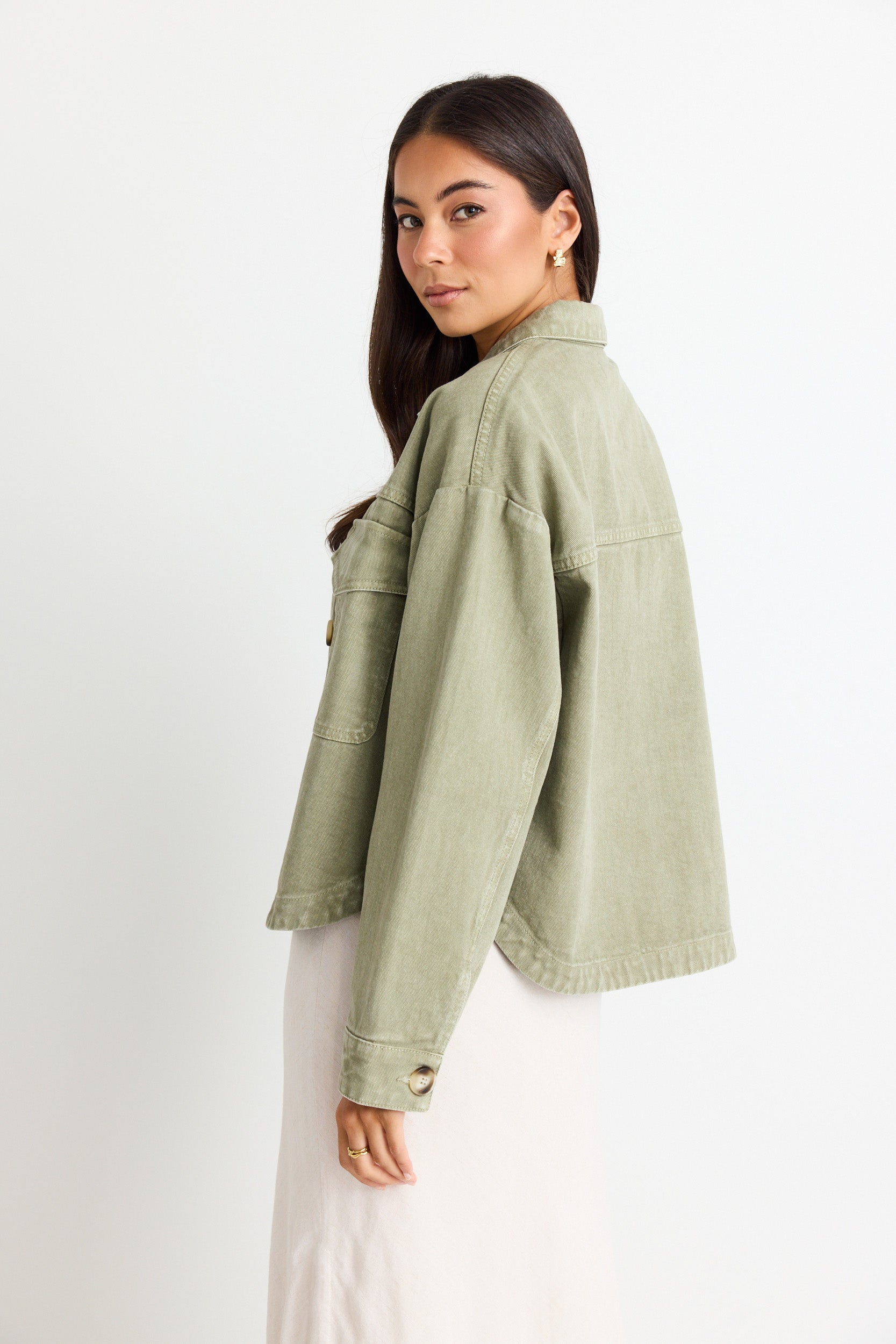 Echo Khaki Patch Pocket Denim Jacket