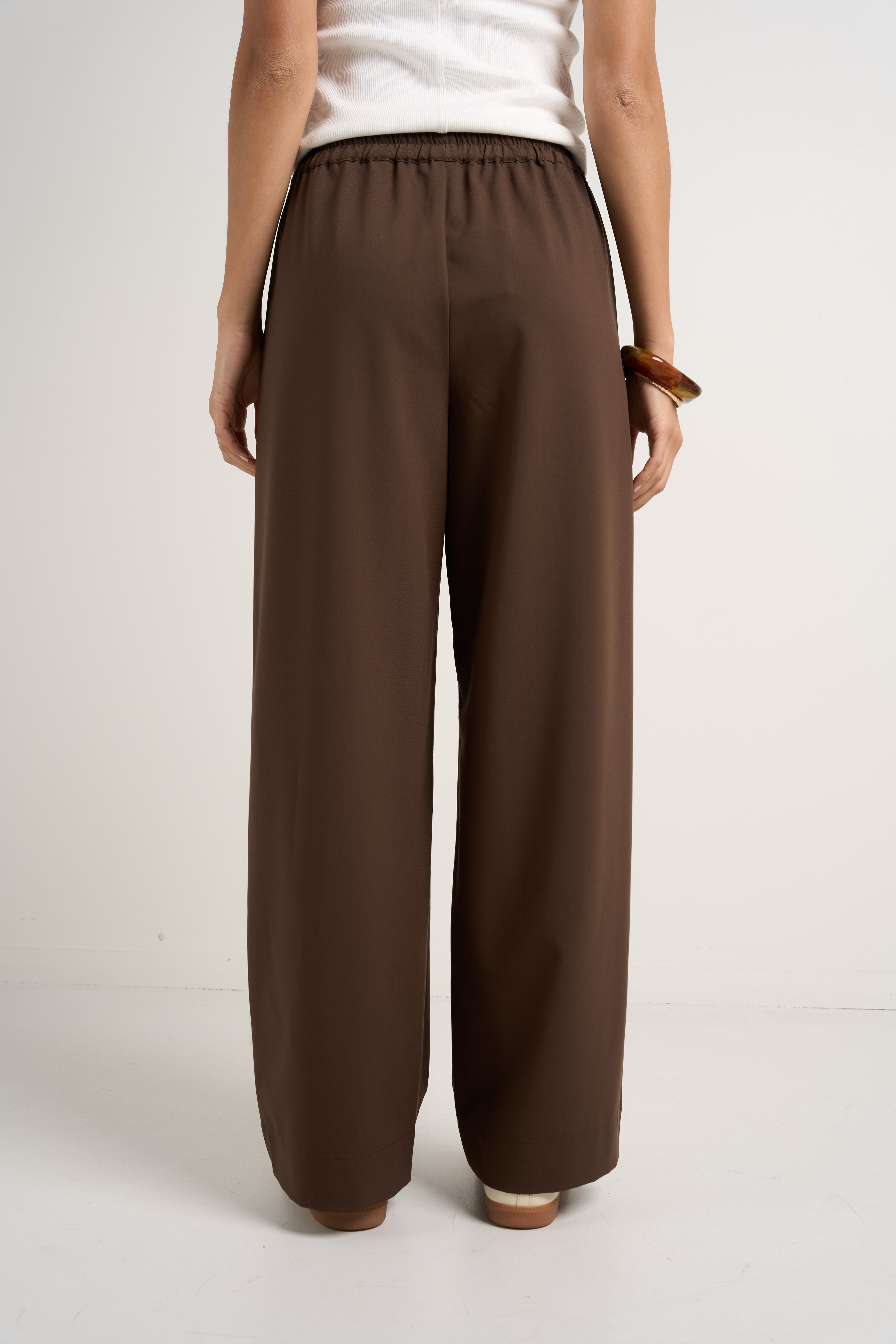 Townie Chocolate Stripe Side Tape Wide Leg Pants