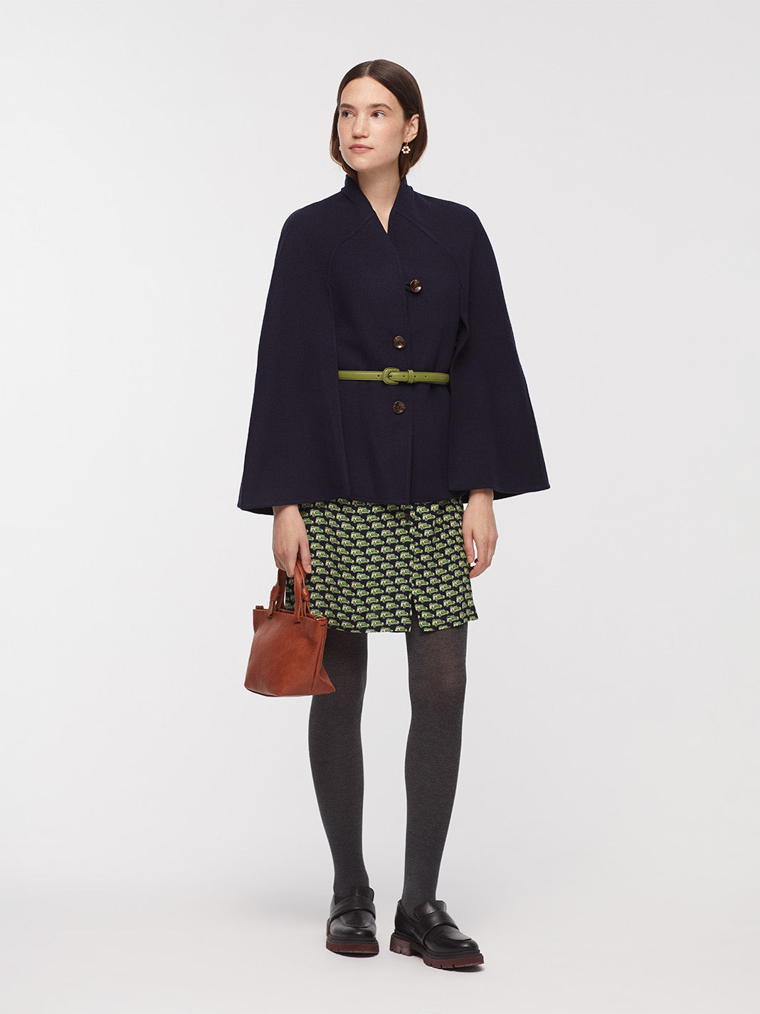 Leather Belt with Buckle Lined in Olive, Brown or Creme