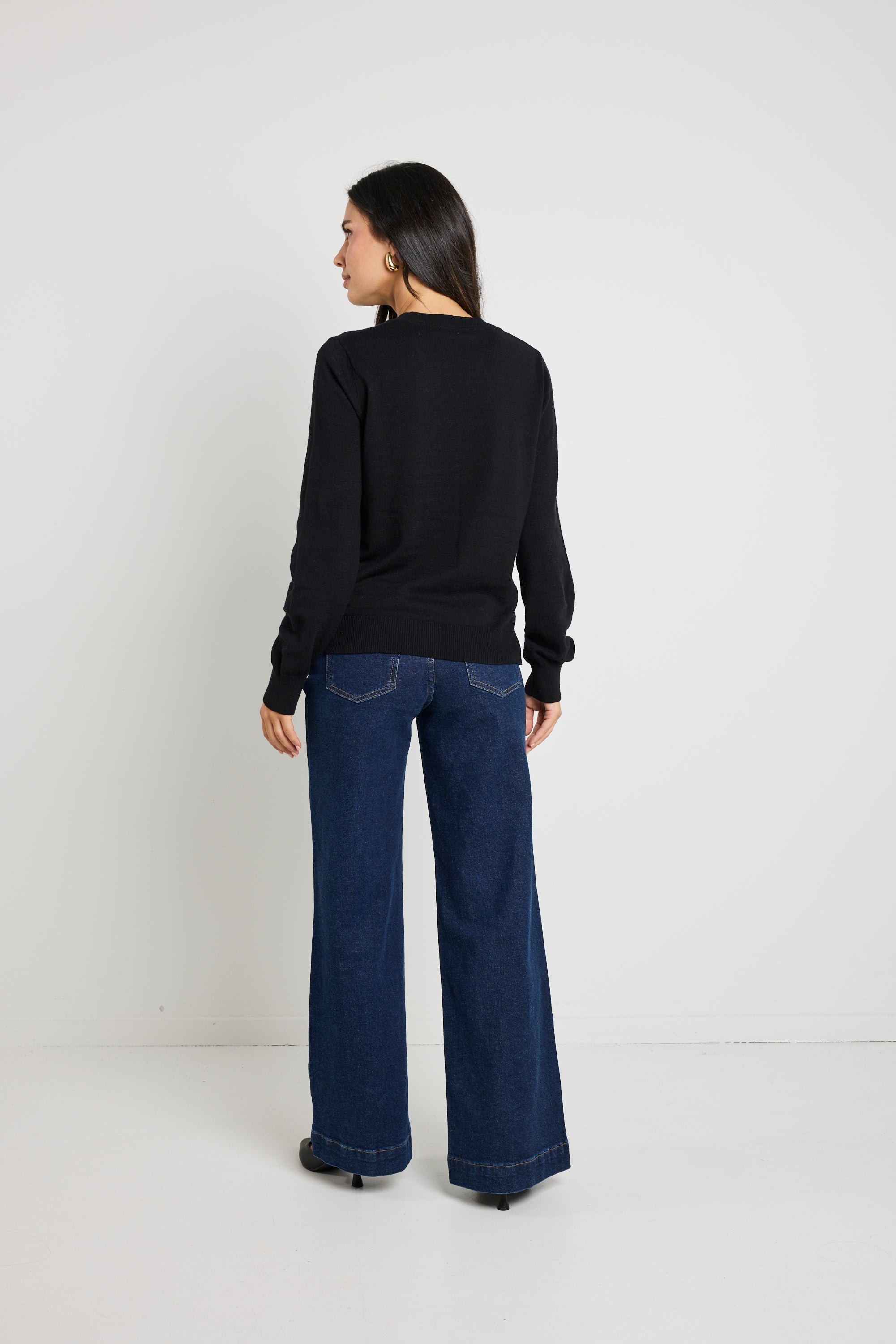 Zoey Indigo High Rise Wide Leg Pocket Jean