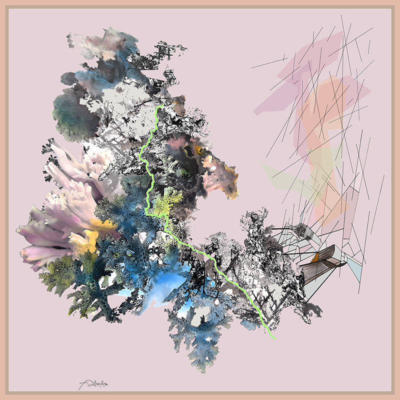 Fabula Large Silk Square in Blush or Sky