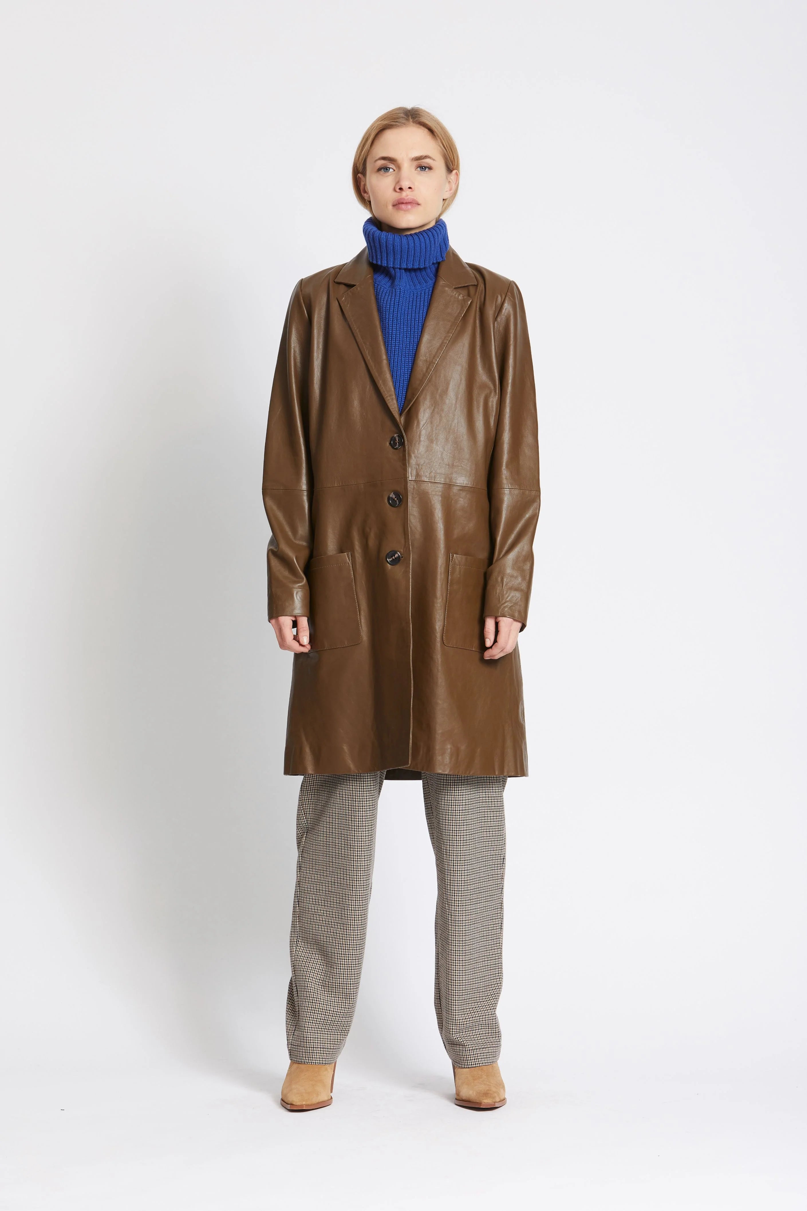 Belinda Leather Jacket in Teak