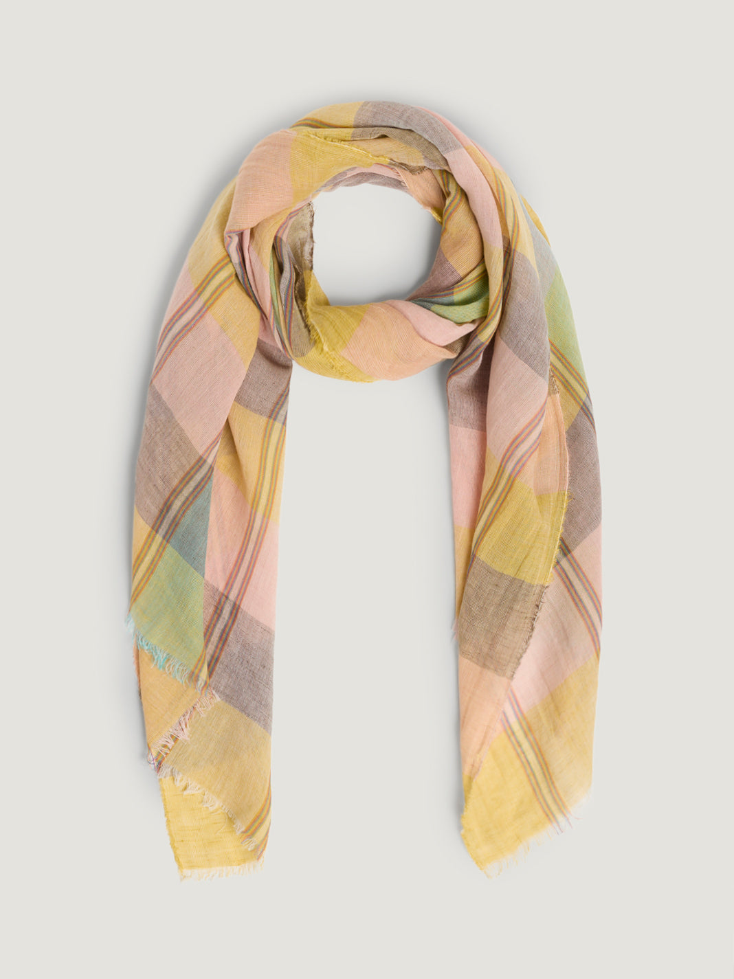Multi Colour Checks Foulard Scarf