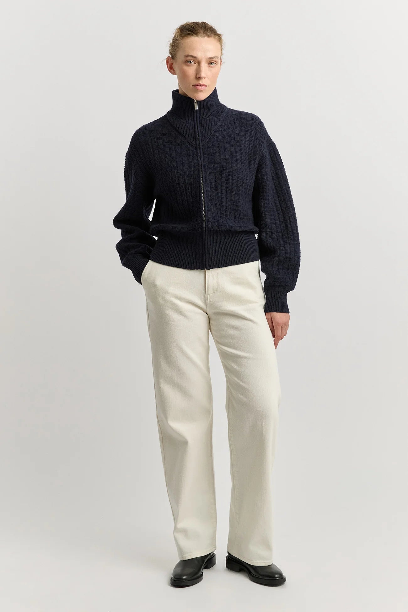 Grid Knit Zip Through Knit Toorallie