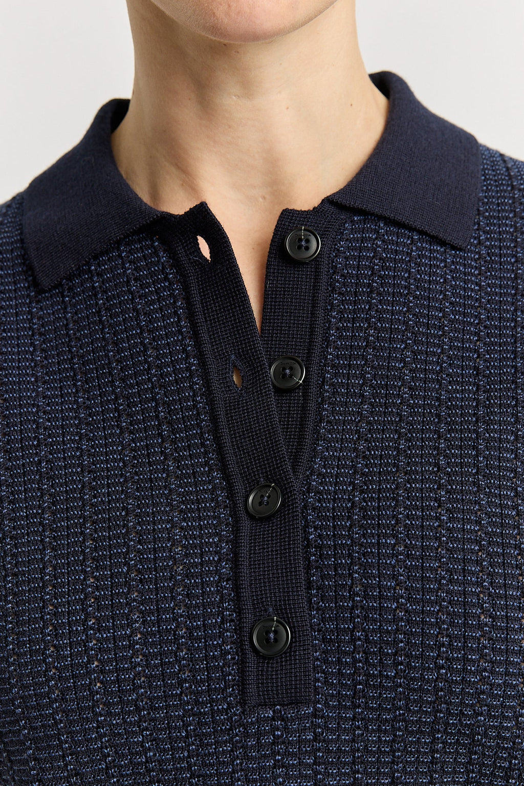 Pointelle Knit Polo in French Navy or Poppy Toorallie