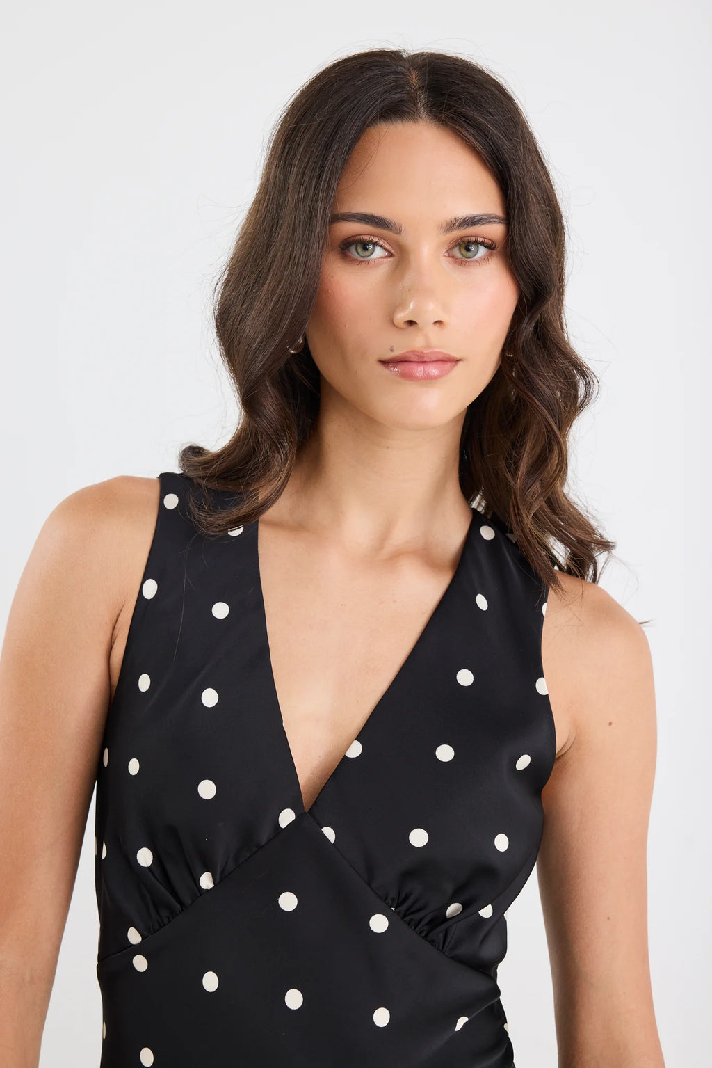 Aston Black Large Polka Dot Bias Maxi Dress  Stories Be Told