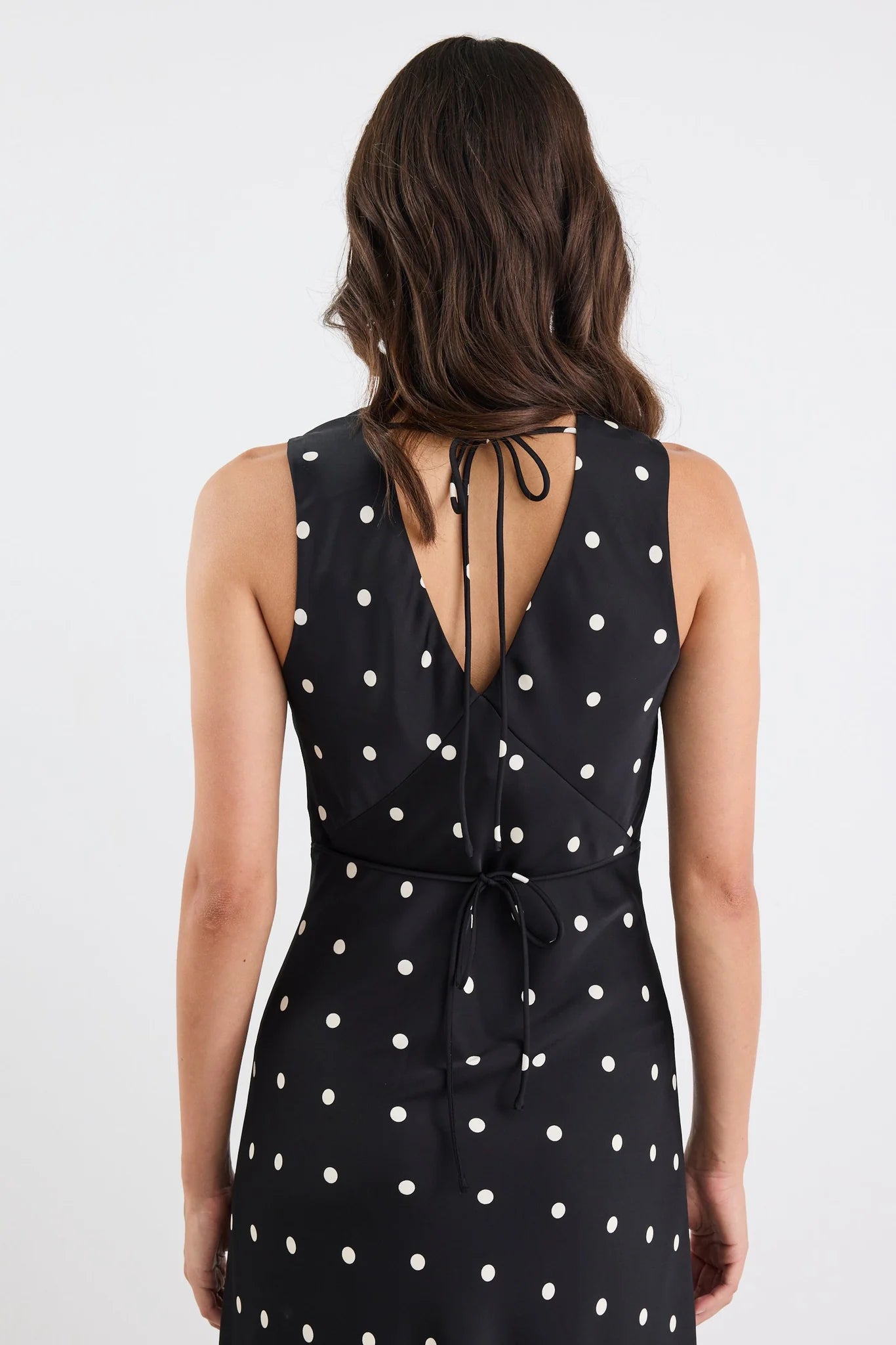 Aston Black Large Polka Dot Bias Maxi Dress  Stories Be Told
