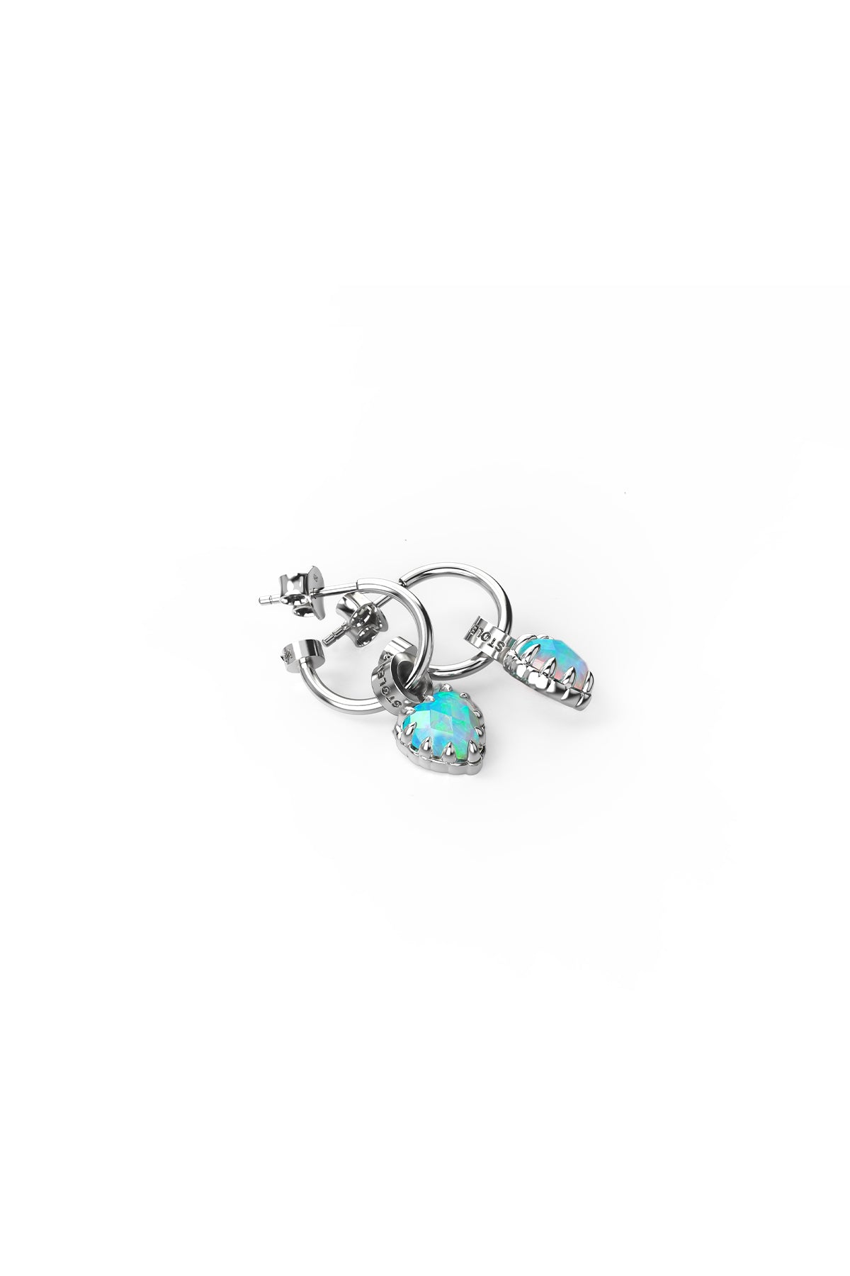 Stolen Girlfriend Love anchor earrings opal