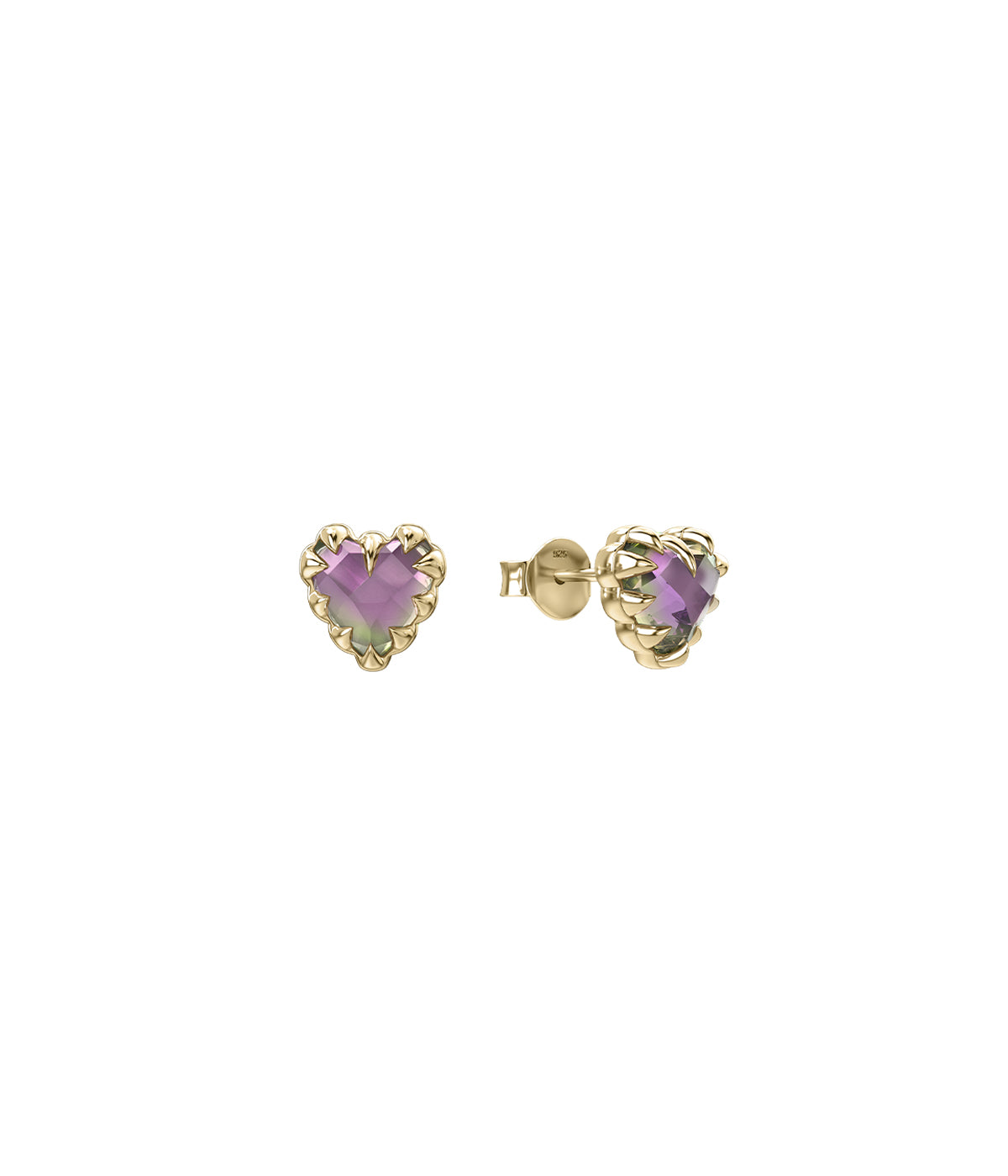 Love Claw Earrings Mystic Quartz Gold