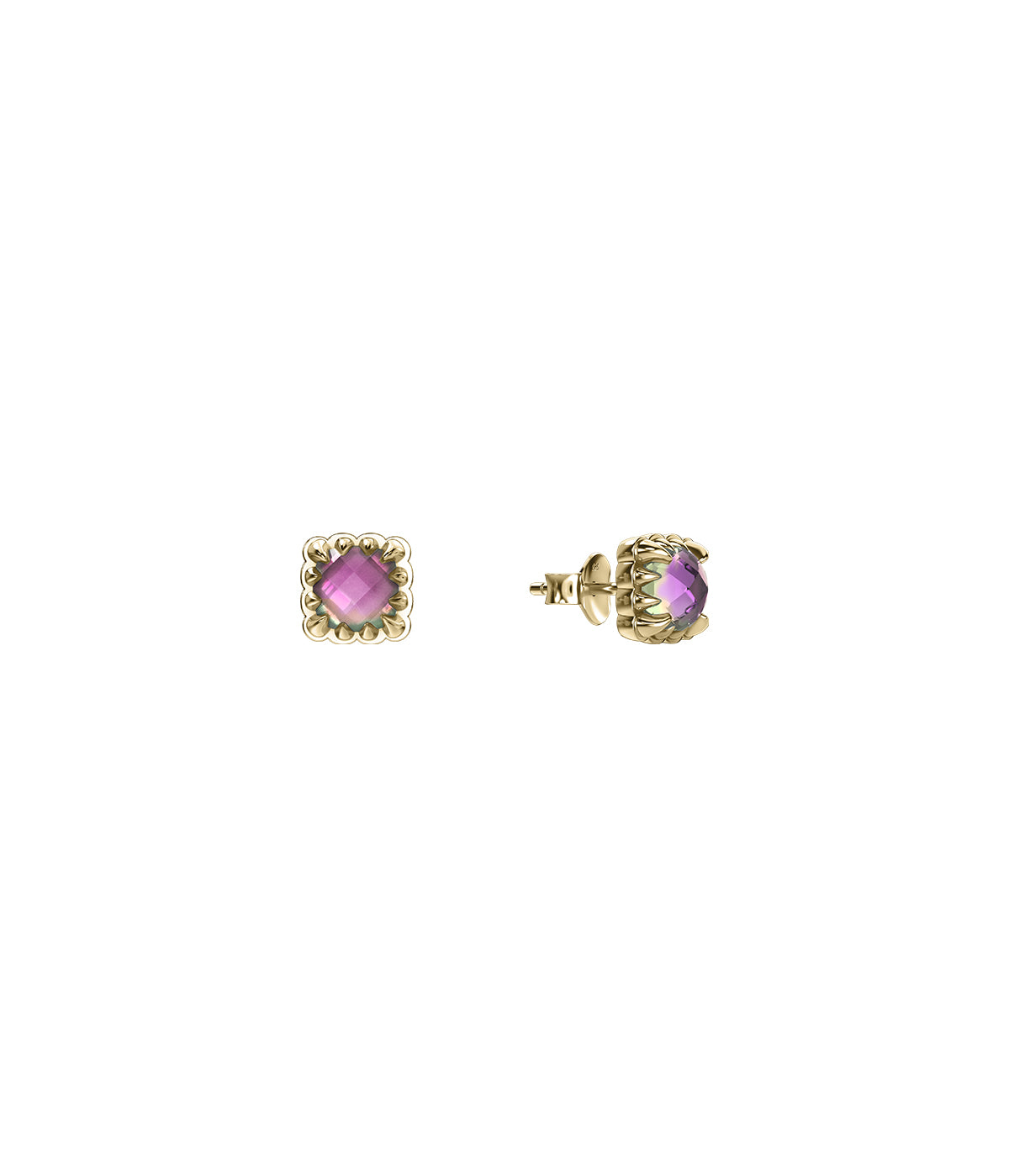 Mini Claw Earrings Mystic Quartz Gold