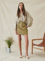 Indie Denim Skirt in Sage