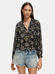 Dandelion Contrast Ruffle Blouse