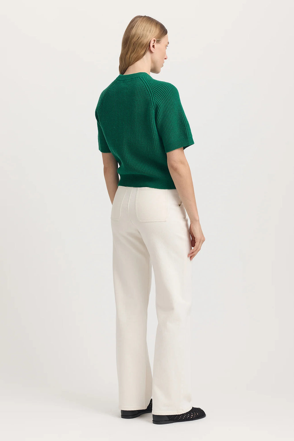 Short Sleeve Cardigan in Lush Green