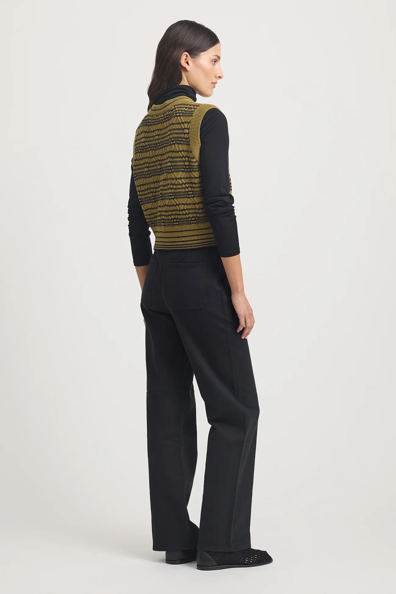 Diamond Cable Vest in Cardamon