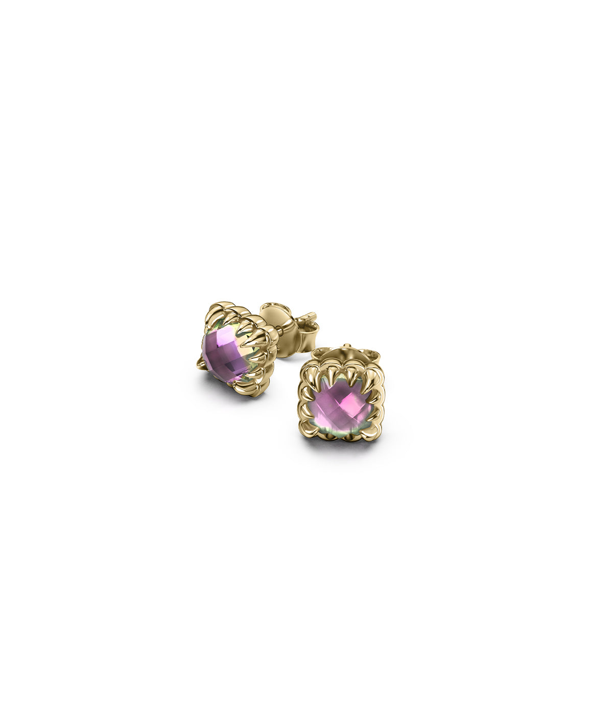 Mini Claw Earrings Mystic Quartz Gold
