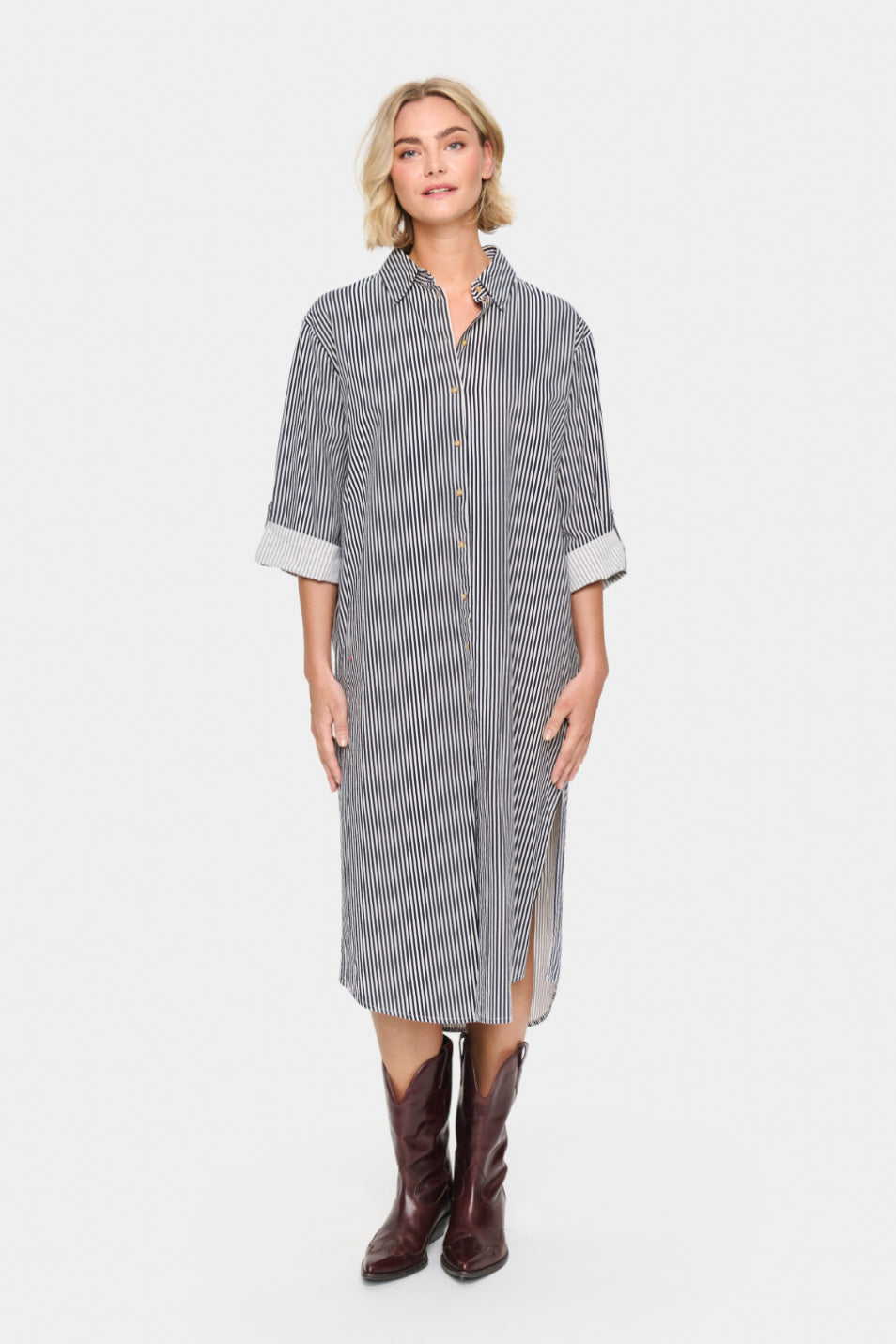 Zalinda Stripe Shirt Dress