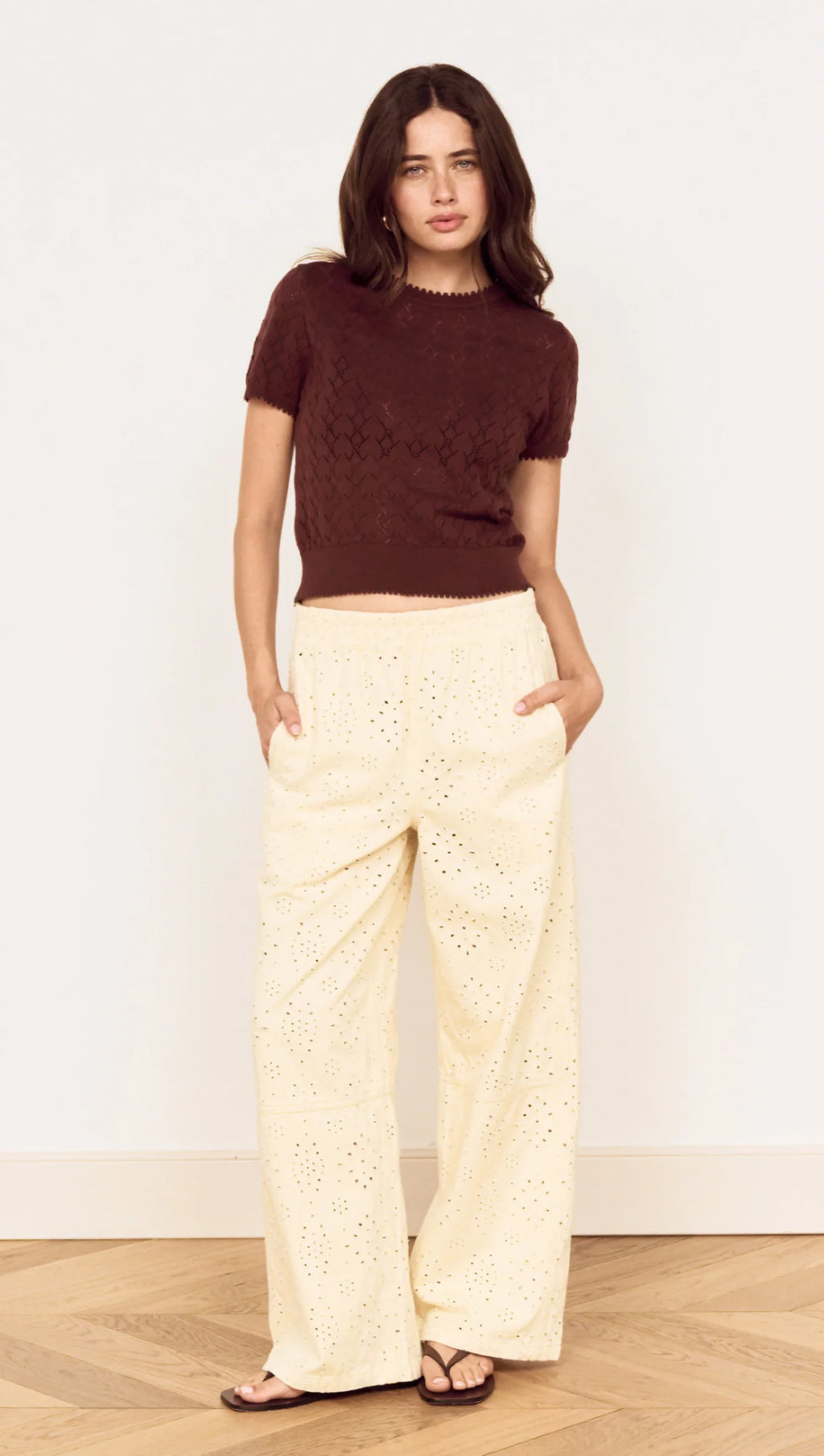 Calla Knit Tee  Mink Pink
