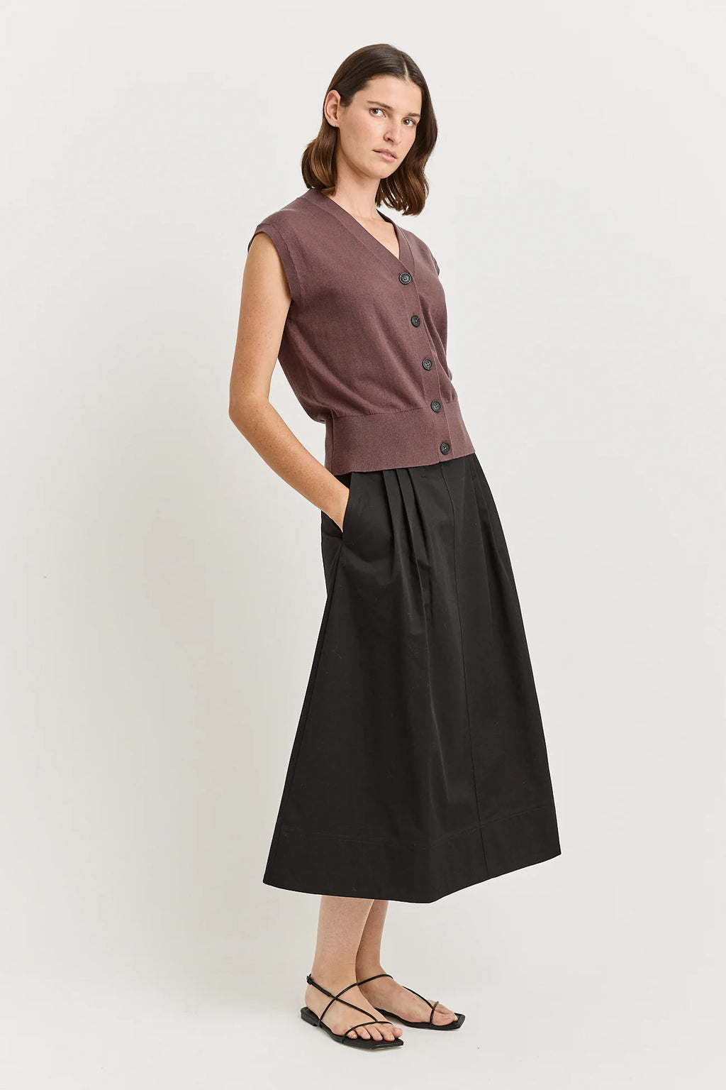 Relaxed Button Tank - Toorallie