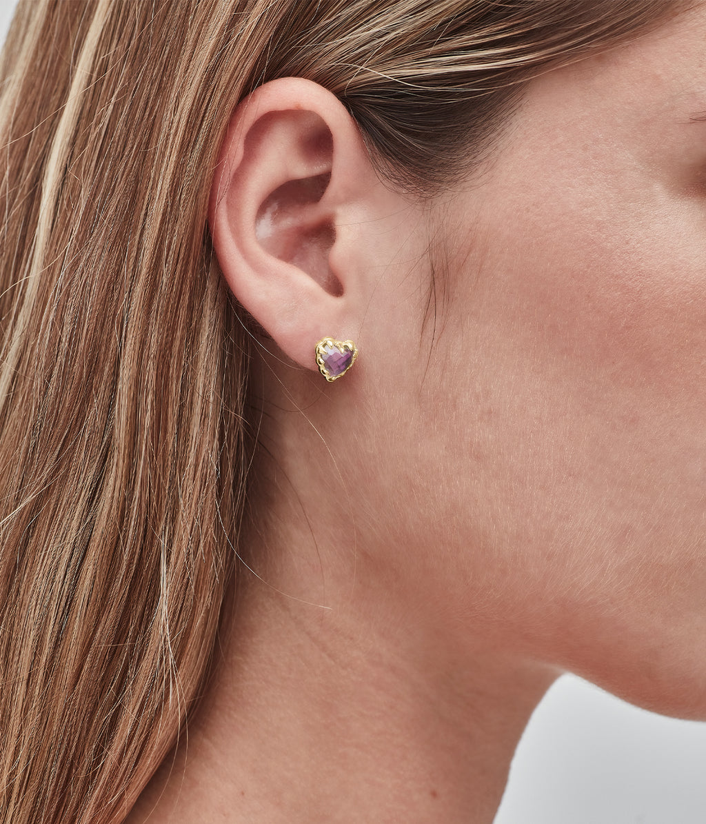 Love Claw Earrings Mystic Quartz Gold