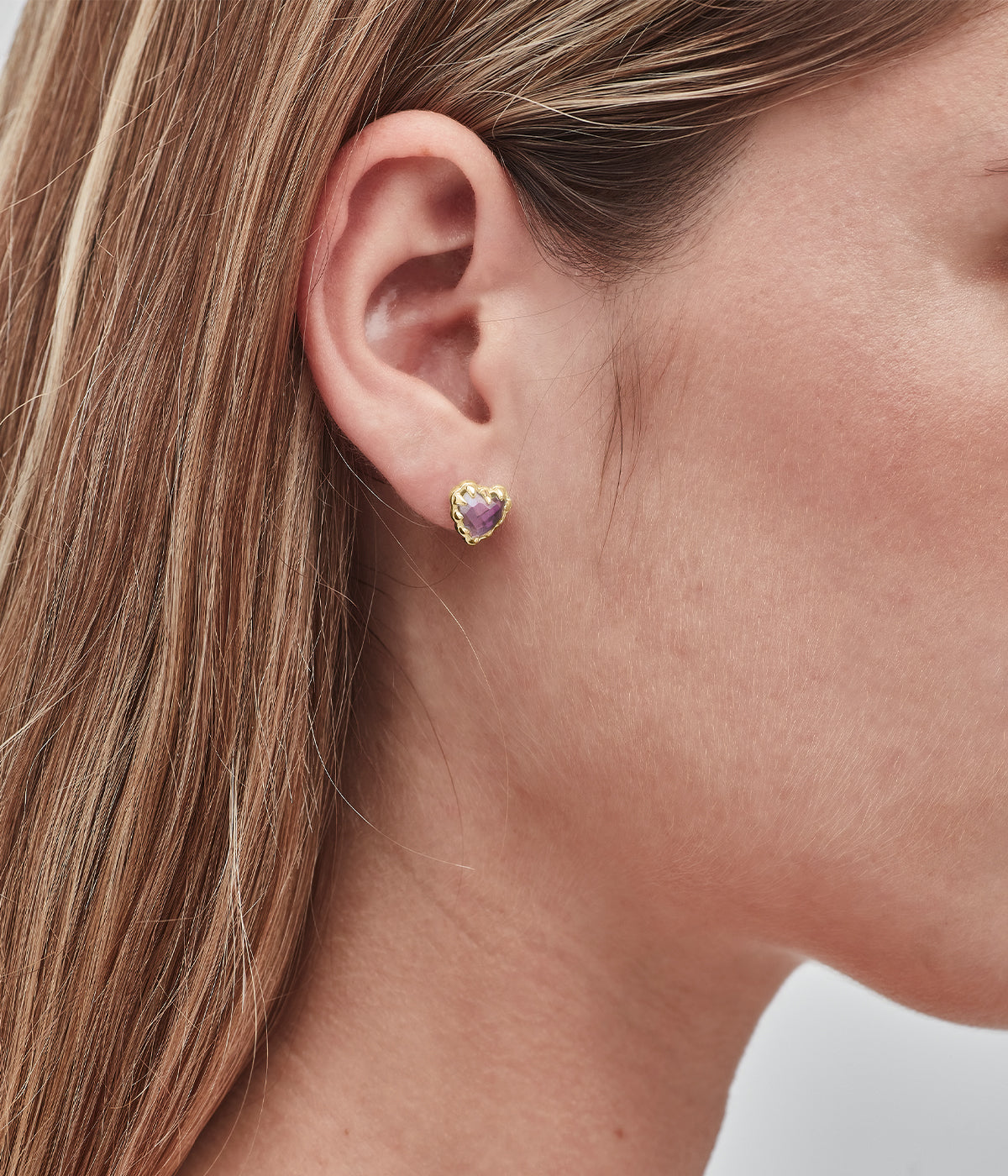 Love Claw Earrings Mystic Quartz Gold