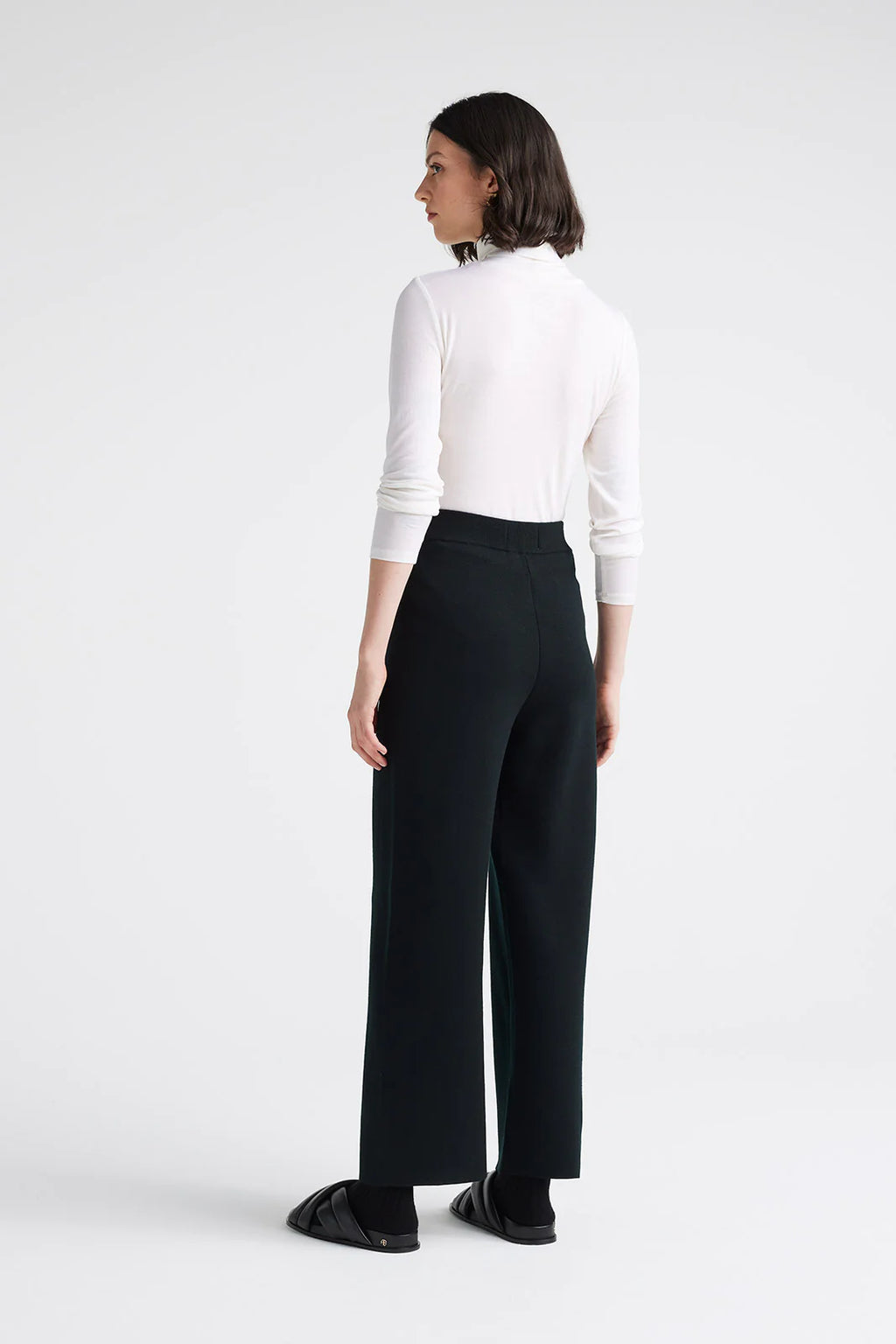 Turtleneck Merino Tee in Warm White or Black