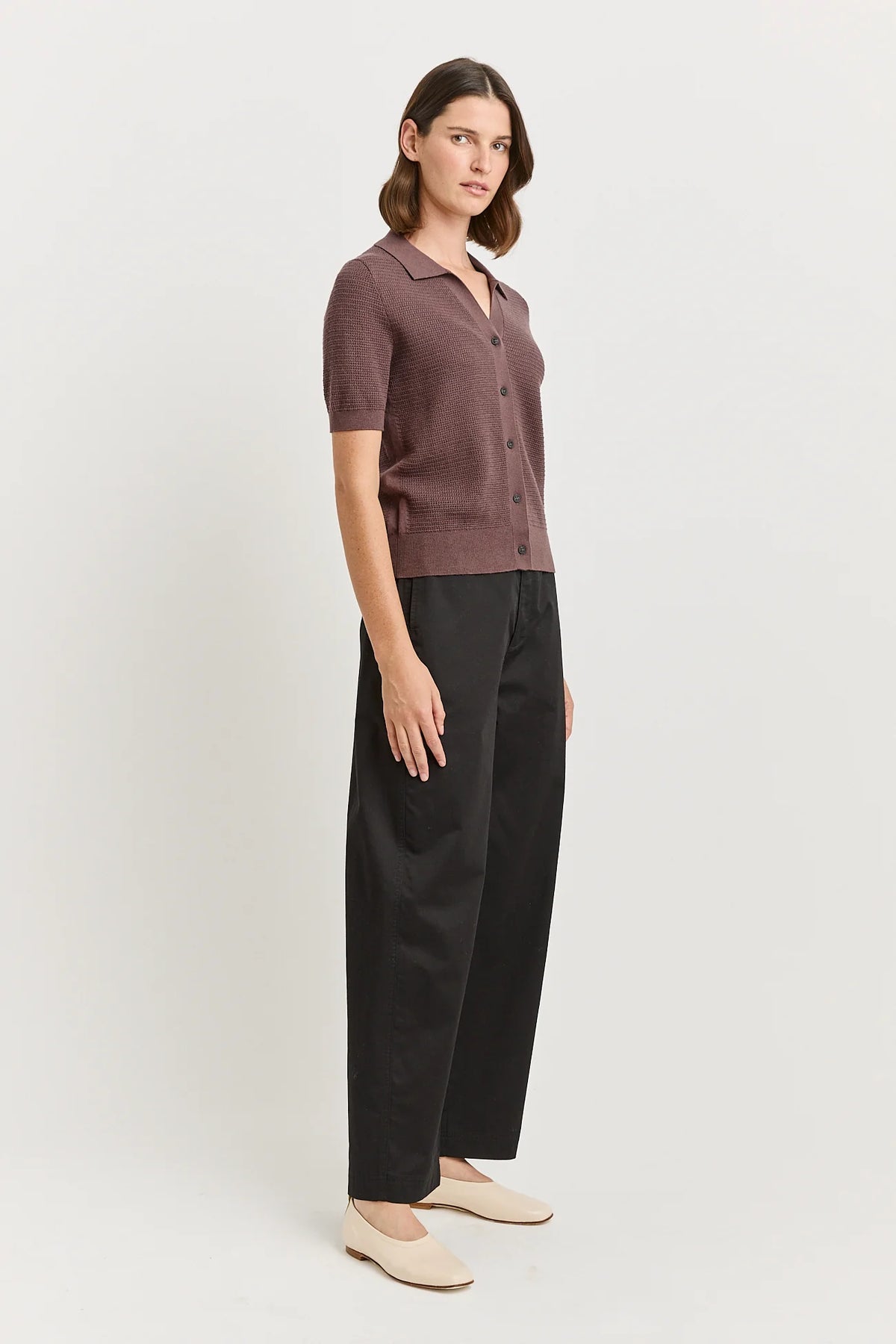 Grain Stitch Button Polo - Toorallie