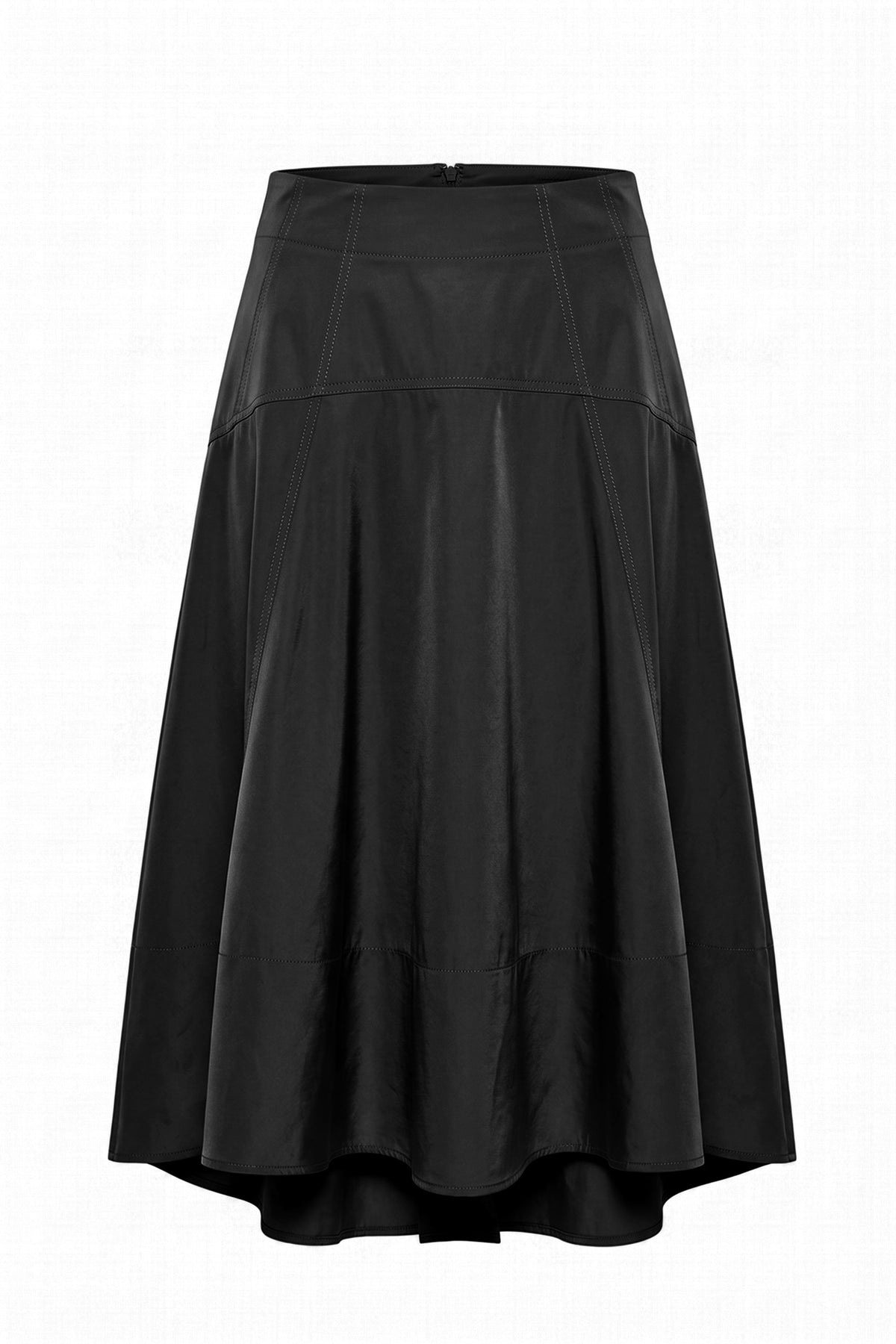 Tech Stretch Circular Midi Skirt Portofino Black- Lounge