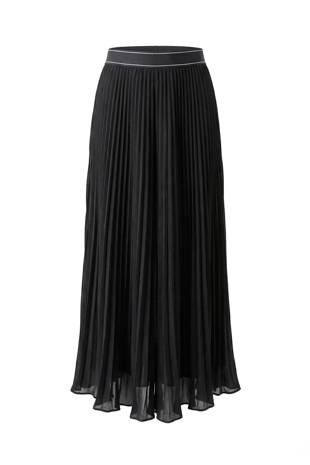 Plisse Crepe Viscose Maxi Skirt Tremezzo Black