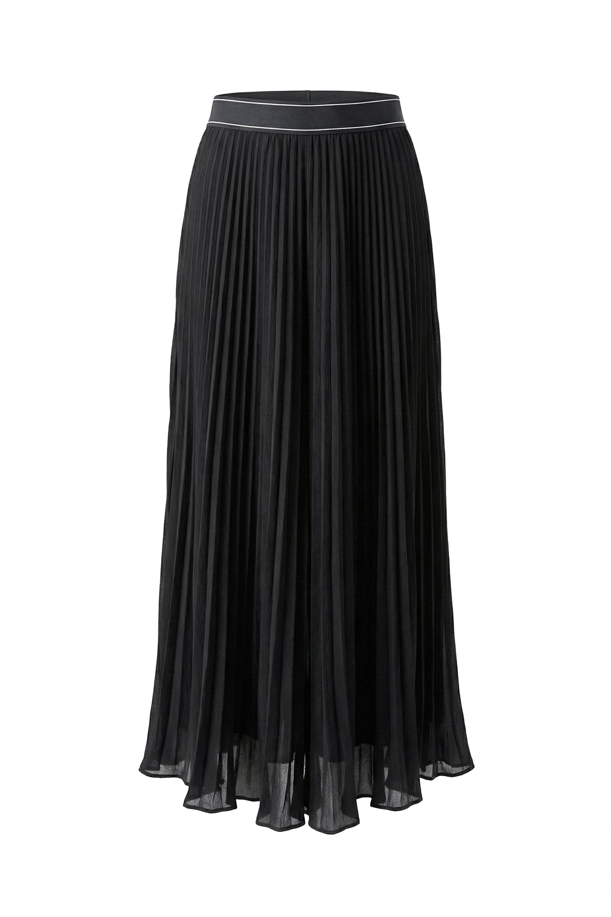 Plisse Crepe Viscose Maxi Skirt Tremezzo Black