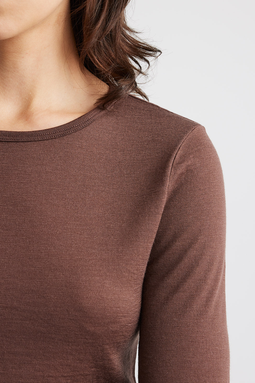 Crew Merino Tee in Espresso or Sand Dune