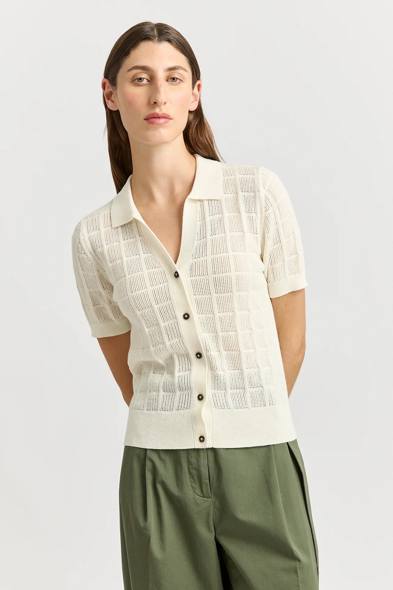 Open Stitch Button Polo Toorallie