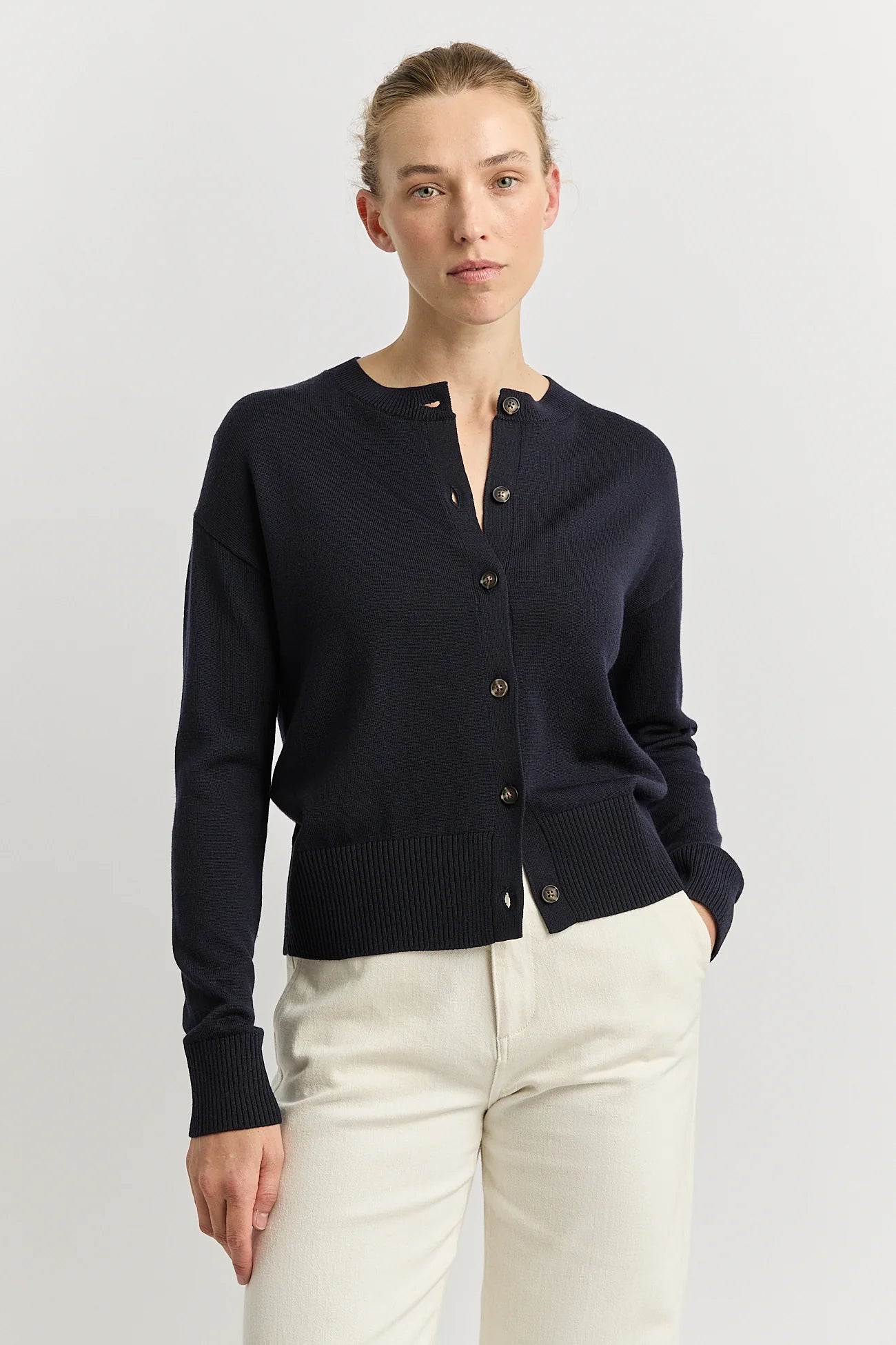 Fine Knit Cardigan in Mocha, Kale, Galaxy or French Navy Toorallie