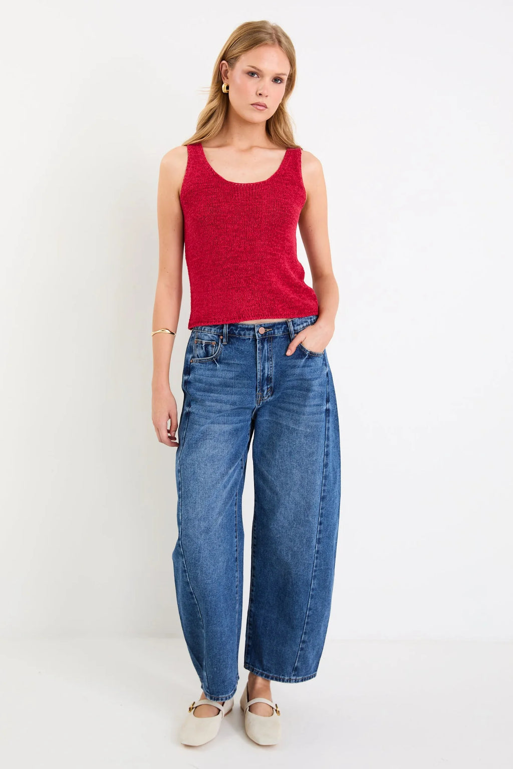 Atoll Cherry Red Sleeveless knit  Ivy + Jack