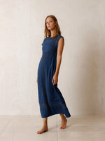 Summer Cotton Dress in Indigo