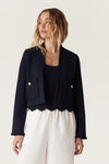 Riviera Crepe Jacket in Navy