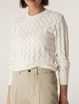 Cotton Cashmere Crew Jumper in White