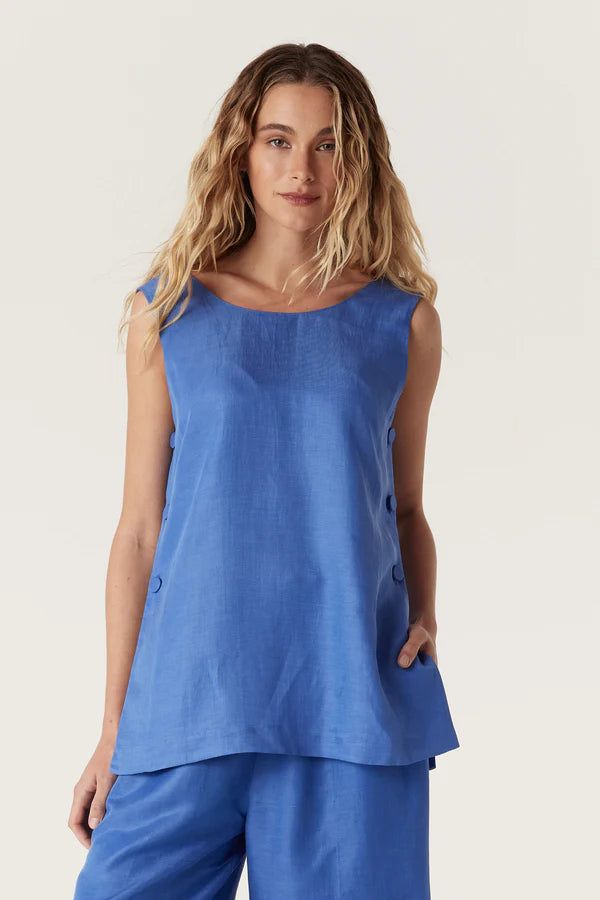 Tyler Top in Cornflower Blue