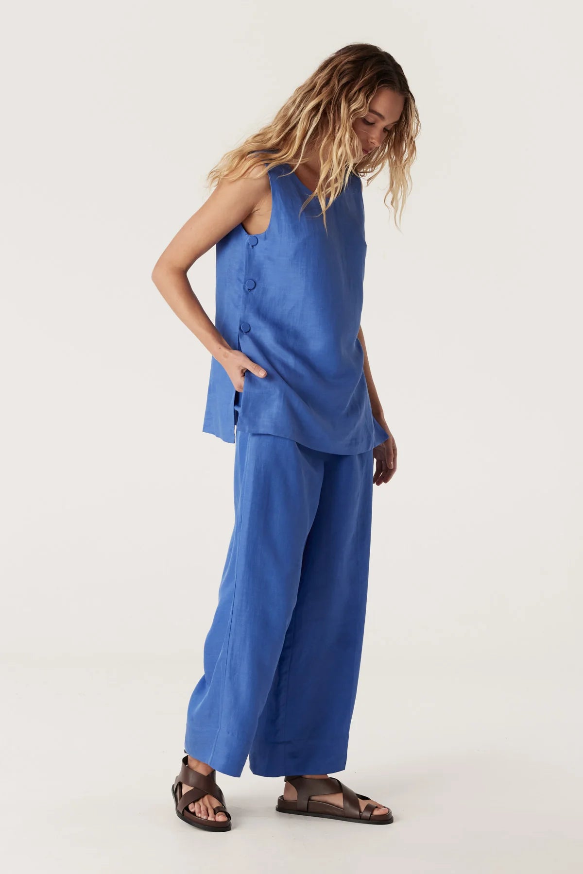 Tyler Top in Cornflower Blue