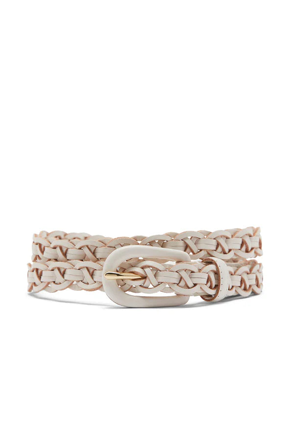 Plaited Skinny Belt in Navy or White