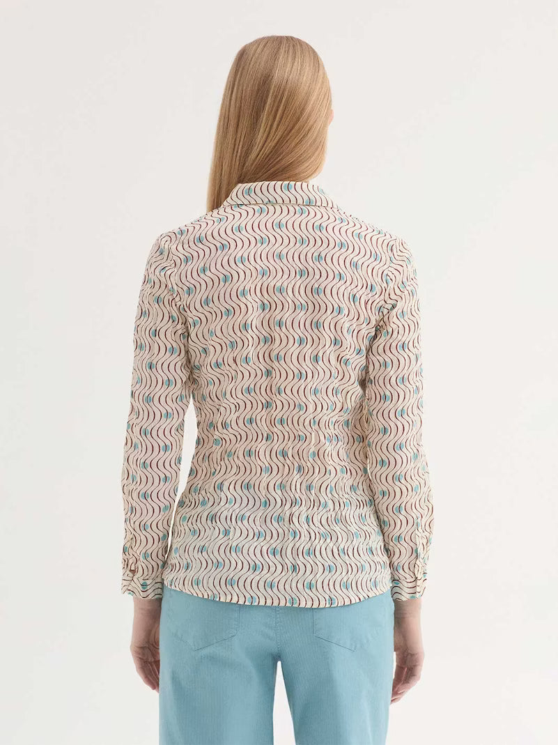 Hellenic Waves Print Basic Shirt - Nice Things
