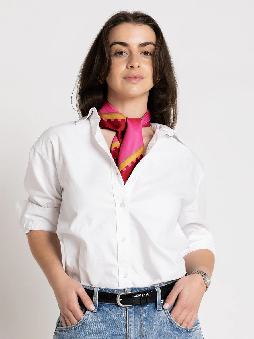 The Carter Petite Silk Scarf. Dark Hampton
